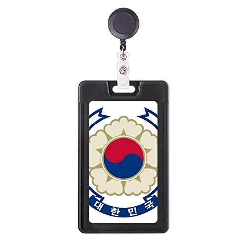 Funda retráctil para tarjetas con emblema de Corea, portacredenciales extensible para oficina
