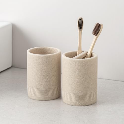 Haocoott Bathroom Accessories Set, Simple Sandstone Look, Beige, 4 PCS by Haocoott - Used condition - Image 5
