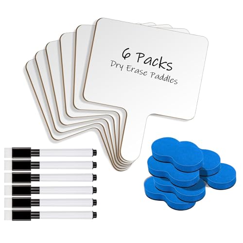 Tableau blanc 18 palettes de réponses effaçables à sec avec socle bois et revêtement plastique