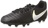 Nike Kids Jr. Tiempo Rio IV (FG) Firm Ground Soccer Cleat Black/White Size 5 M US