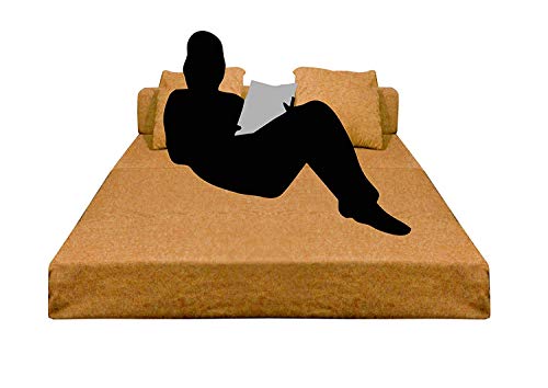 Image of Aart Store (3x6) One Seater Space Saving Foldable Sofa /Bed with Removable Washable Fabric Cover (Golden)