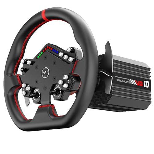 PXN VD10 + W DS R2 – Kit de Volante Direct Drive 10Nm con Volante W DS R2, Gaming Steering Wheel PC USB compatible con Windows 7/8/10/11 para Sim Racing