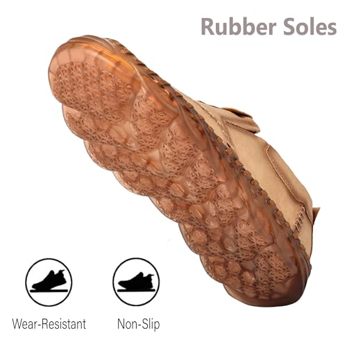 Asifn Mens Slip On Loafers Leather Casual Lightweight Comfortable Walking Retro Fashion Driving Shoes4