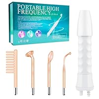 Hochfrequenzstab Gesicht, High Frequency Wand Tragbares Hochfrequenzgerät Gesichtsmassagegerät Mit 4 Neon-HochfrequenzstäBen, für Aknebehandlung, Hautstraffung und Faltenreduzierung
