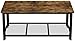 IRONCK Industrial Coffee Table for Living Room, Tea Table with Storage Shelf, Wood Look Accent Furniture with Metal Frame, Easy Assembly, Rustic Home Decor
