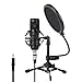 ZINGYOU microfono da tavolo set ZY-801 + microfono a condensatore professionale per la trasmissione e la registrazione includono treppiede per, shock mount e filtro pop
