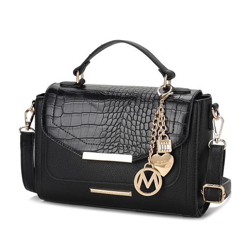 MKF Collection Croco Shoulder Bag for Women, Crossbody Handbag Crossover Ladies Purses