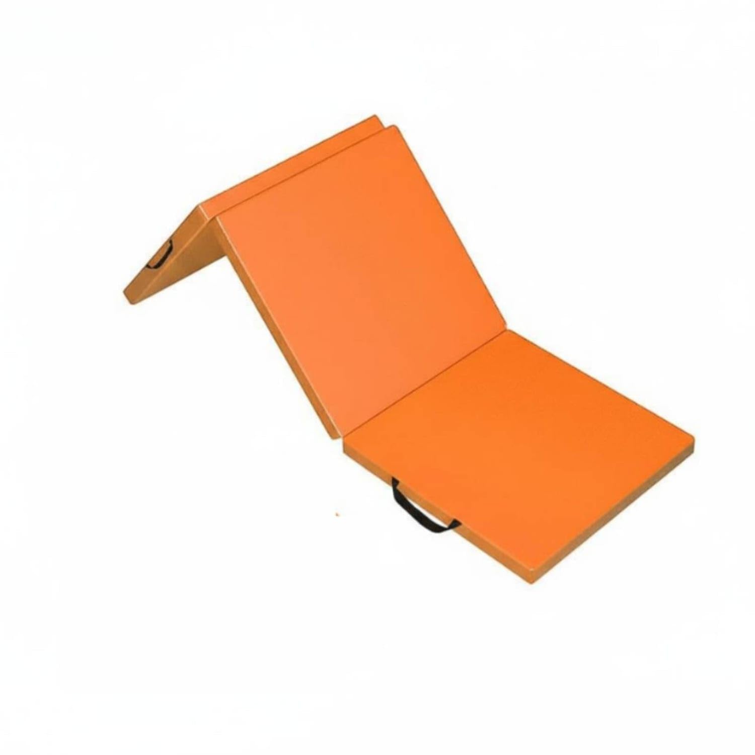 Foldable Design Tri-Fold Exercise Mat Long-Lasting Faux Leather Cover Folding Gymnastics Mat Carrying Handles Sit-up Cushion Waterproof for Students, Kids, Beginners, Orange, 180 * 60 * 5cm-picture-33