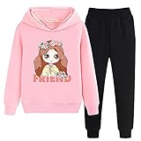 🌻Das Kapuzen-Design des Oberteils, die Gewindebündchen und der Saum halten warm und winddicht. Die Hosen sind ebenfalls mit Gewinde versehen. Es gibt praktische Vordertaschen. Die Hosen sind elastische Taillenbänder.