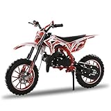 feneihe 50cc Kids Dirt Bike,2-Stroke Gas Dirt Bike, Dirt Bike for Kids 8-14,Gas Power Pocket Rocket Bike,Gas Motorcycle with Front Rear Disc Brakes, Off Road Mini Motorcycle Max Load 150 Kg Red - Image 1