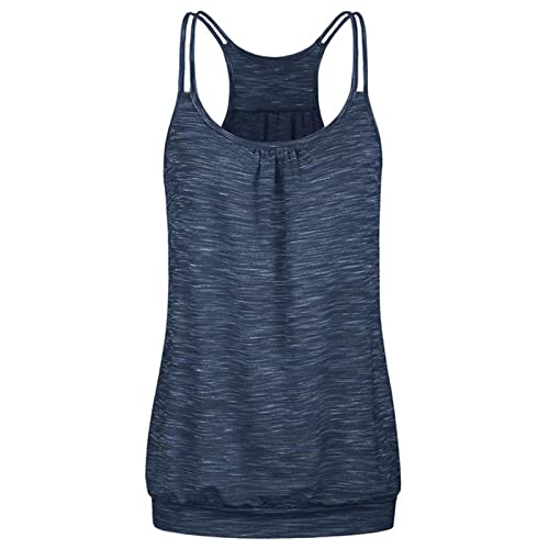 Womens Strappy Vest Tank Top UK 2022 New Plaid Ribbed Tee Asymmetric Round Neck Satin Long Tshirts Ladies Slim-Fit Camisole Tank Vest Top Size 8-16 Dark Gray XXL