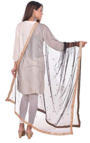 Image of YOUTHQUAKE Women's Embroidered Net Dupatta