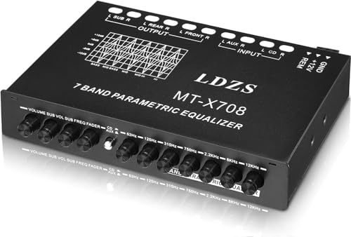Dj E Iluminación, Wireless Iron Tree Ecualizador de Audio para Automóvil,Ecualizador Gráfico EQ de 7 Bandas Fácil de Usar Calidad de Sonido Superior Ajuste Preciso para Vehículos