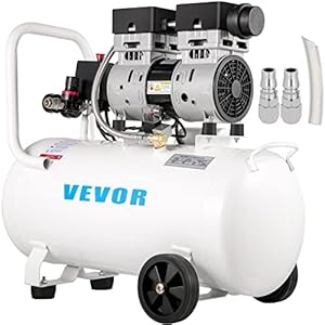 VEVOR Compresor de Aire Ultra Silencioso 50 L, Ultra Quiet Air Compressor 750 W, Compresor de Aire Silencioso de Tanque, 230 V 50 Hz, 68 dB, Compresor Ultra Silencioso para Reparaciones en el Hogar