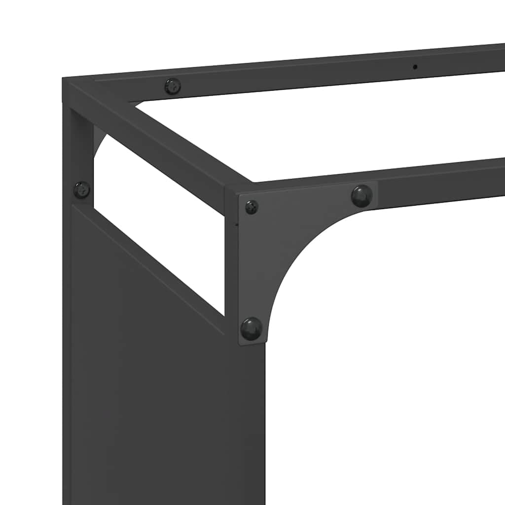 Portant Madera Calefacción Negro 90x28x65 cm