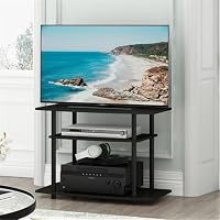 Furinno Turn-N-Tube No Tools 3-Tier Entertainment Center TV Stand for TV up to 32 Inch, Plastic Round Tubes, Espresso/black — image 2