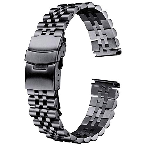 HNGM Correas Relojes Acero Inoxidable Correa de Pulsera de Reloj de Acero Inoxidable 20 mm 22 mm 24 mm Mujeres Hombres Silver Sólido Metal Reloj Banda Correa Accesorios Correas de Reloj para Hombre Cover