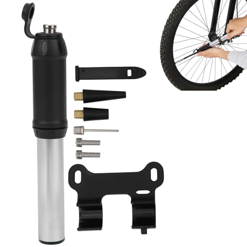 Bike Pump, Mini Portable Bike Hand Pump Aluminum Alloy Tire Air Inflator Pump for Bike Tires, Basketball, Swimming Rings