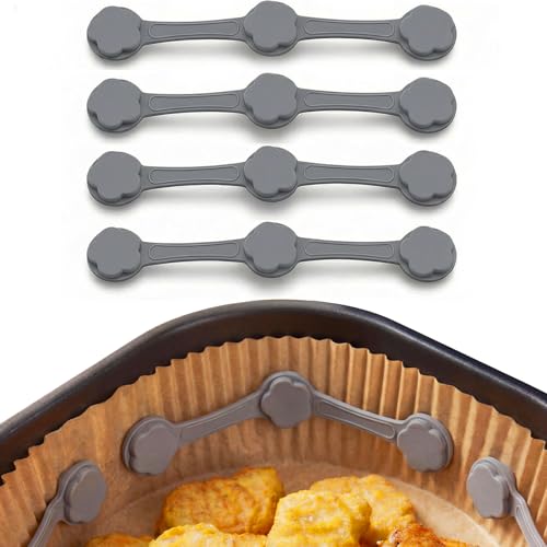 TopEsct Heißluftfritteuse Magnete zum Festhalten Backpapier 4er-Pack Airfryer Silikon Magnete Backpapierhalter zum Airfryer Backpapier Wiederverwendbar Heißluftfritteuse Zubehör (Magnete-4Stück)