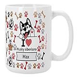 Tazas HUSKY personalizadas de cerámica blanca para amantes de esta raza. Dibujos integrados en las tazas desayuno HUSKY no percibiéndose al tacto, no pierde color con el paso del tiempo debido a la calidad superior de nuestra cerámica. Colores vivos y brillantes. Perfecta para mamás y papá perrunos.