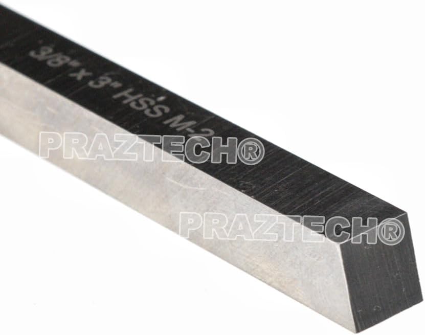 PRAZTECH® New 5 Pcs 3/8" x 3/8" x 3" HSS Square Tool Bit Lathe Fly Cutter Mill Blank M2 | High speed steel | Cuts Mild Steel, Alloy Steel and Tool Steel