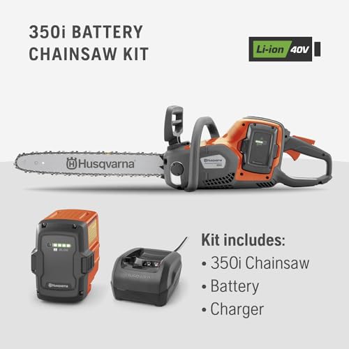 Husqvarna Power Axe 350i Cordless Electric Chainsaw, 18 Inch Chainsaw, Brushless Motor and Quiet Superior Cutting Power, 40V Lithium-Ion 7.5 Ah Battery and Charger Included, Gifts For Men, 970601202 by Husqvarna - Image 7
