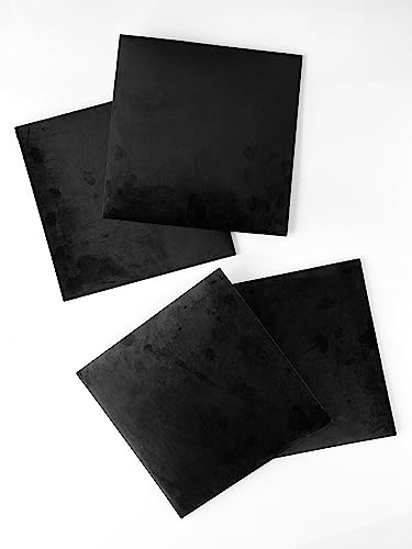 (4 Pack) Velvet Headboard Upholstered Soft Decorative Wall Panels | Padded Boards | Cladded Decor Anti-Collision | Acoustic and Soundproof Treatment | (Black (2219), 10"x10" (25x25cm)) - Image 3