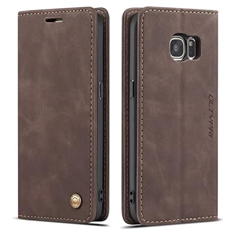 QLTYPRI Vintage Leather Case for Galaxy S7 Cover