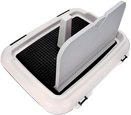 ViaGasaFamido Dog Litter Box, 3 Colors Portable Dog Toilet Indoor Puppy Training Toilet Cat Waterproof Potty Fence Dog Scheduled Urination Potty Tray(black)