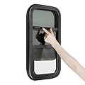 RV Window, 12" W x 22" H Vertical Sliding Black RV Windows Caravans Camper Window Replacement for RV Camper, Rip-Up, Cargo, Vertical Trailer
