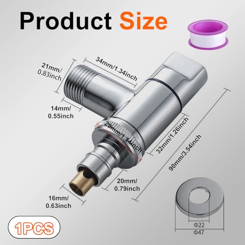 Wasserhahn Waschmaschine, Schnellöffnende Winkelventil Wandmontage Waschmaschinenhahn Edelstahl Schnellöffnung Eckventil Wasserstopp für Waschmaschinen Ventil(Silber)