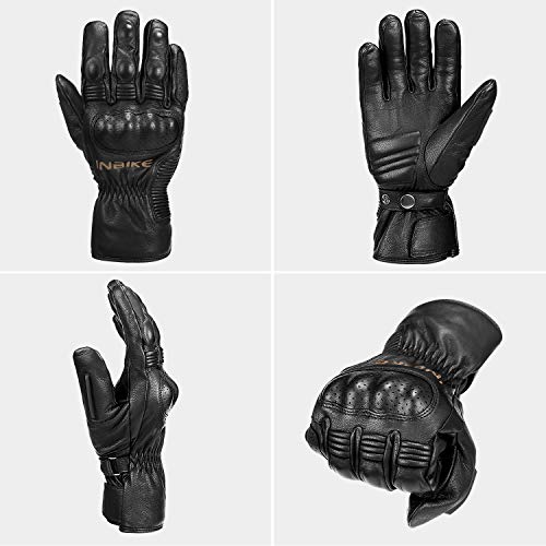 image for INBIKE Winter Motorcycle Gloves, cold weather Thermal Leather Full Fin