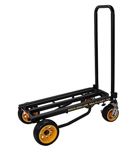 Rock-N-Roller R16Rt (Max Wide) 8-In-1 Folding Multi-Cart/Hand Truck/Dolly/Platform Cart/34" To 52" Telescoping Frame/600 Lbs. Load Capacity, Black #TOP5