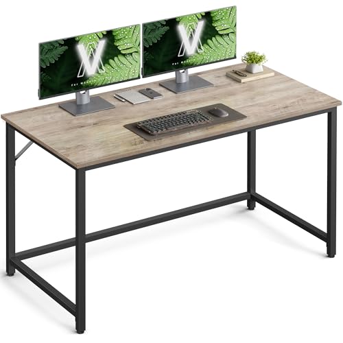 VASAGLE Tisch, Computertisch, Bürotisch, 120 x 60 x 76 cm, für Arbeitszimmer, Schlafzimmer, Wohnzimmer, Greige meliert-tintenschwarz LWD039B02V1