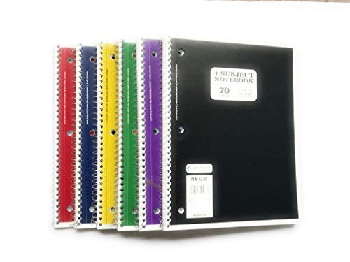 Pen+Gear 1 Subject Notebook College Ruled 70 Sheets 10.5 in X 8 in 6 Pack