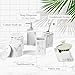 YMXYJM Bathroom Accessories Set, 6 Piece Bathroom Set with Toothbrush Holders, Soap Dispenser, Vanity Tray, Tumbler, Cotton Swab Jars, Bathroom Organizer，Bathroom Sink Sets, Artificial Marble White