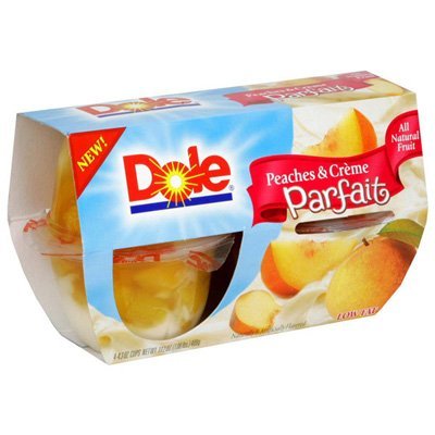 Dole, Parfait Cups, Peaches & Creme, 4 Count, 17.2oz Package