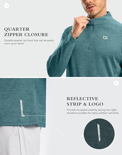 Image of G Gradual Men's Quarter Zip Pullover Running Athletic Shirts Long Sleeve