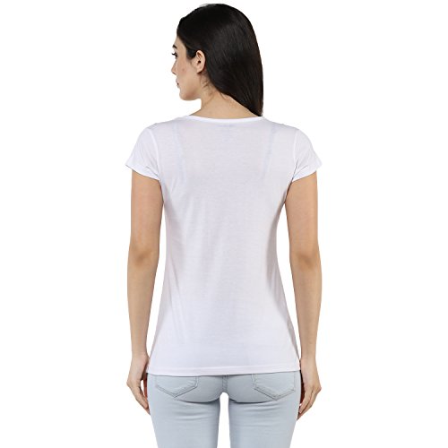 Image of Modeve Women Printed Cotton Blend Half Sleeve Round Neck T-Shirt for Summer