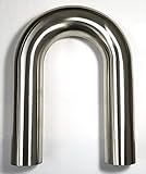 1.75' Stainless 180° Mandrel Bend - 1.5D/2.625' CLR Loose Radius - 16GA/.065' Wall - 6' Leg/6' Leg - SS304 - Exhaust Fabrication