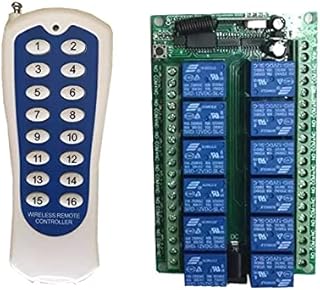 12v 16 Channel Wireless Remote Control Relay Switch Module Learning Code 315mhz 433mhz - (Color: 315MHZ)