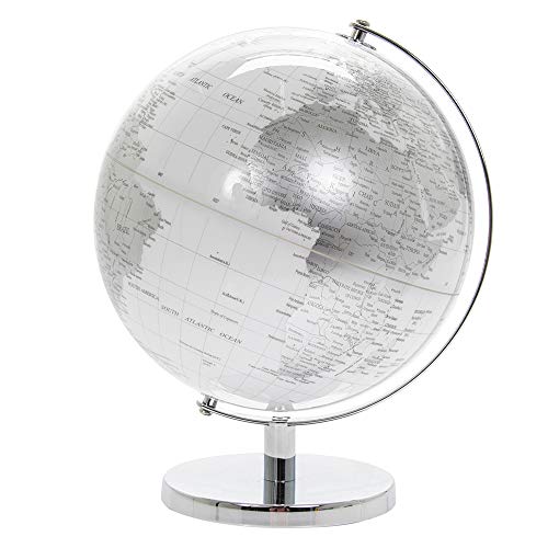 Image of Lesser & Pavey Rotating Silver & White World Globe