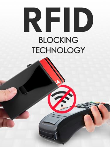 Slim Wallet for Men, Pop Up Card Holder Wallet RFID Blocking, Minimalist Metal Bussiness Credit Card Wallet with Money Clip & Pockets, Aluminum Thin Front Pocket Wallet (Black)4