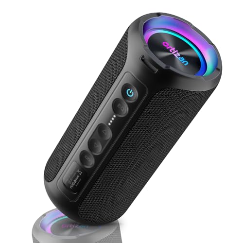 Ortizan Portable Bluetooth Speaker Wireless (2nd Gen), 40W Powerful Sound and Deep Bass, 30 Hours Playtime, IPX7 Waterproof, TWS for 2 Speakers Pairing for Shower, Outdoor - Electronics Gift (Black)