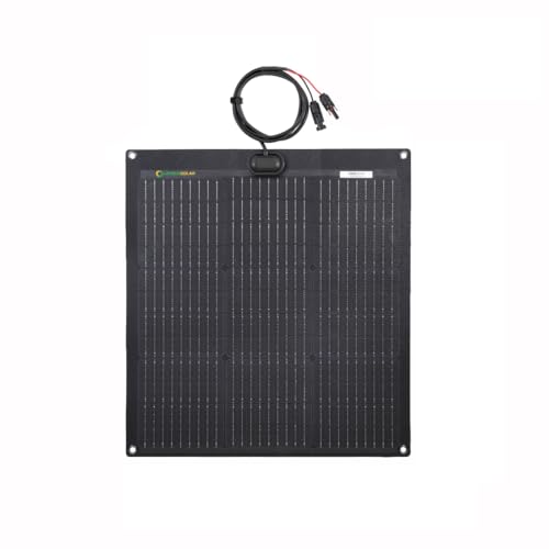 Image of Lensunsolar 50W ETFE Flexible Solar Panel, 23x21.1inch, PERC 9BB 23.5%+ Efficiency Solar Cells, for Campers, RVs, Boats,Tent