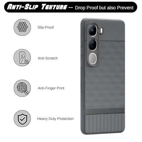 Image of Shockproof Case for Vivo Y300 5G / V40 Lite 5G | Full Camera Protection | TPU Flexible Back Cover for Vivo Y300 5G / V40 Lite 5G (Graphite Grey)