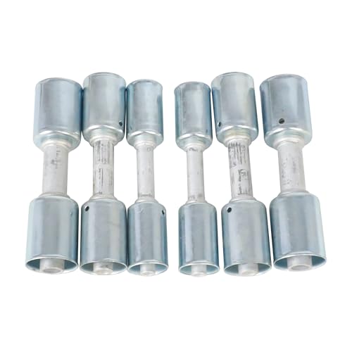 Wisepick 6PCS Air Conditioning #6#8#10 AC Fitting Set Straight Aluminum Fitting with Iron Jacket for AC Reduced Hose