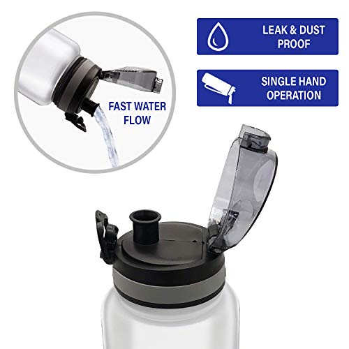 When Life Gives You Lemons Grab The Vodka On Clear Frosted 32 Oz 1 Liter Motivational Tracking Water Bottle With Time Marker Gift For Women, Men #TOP2