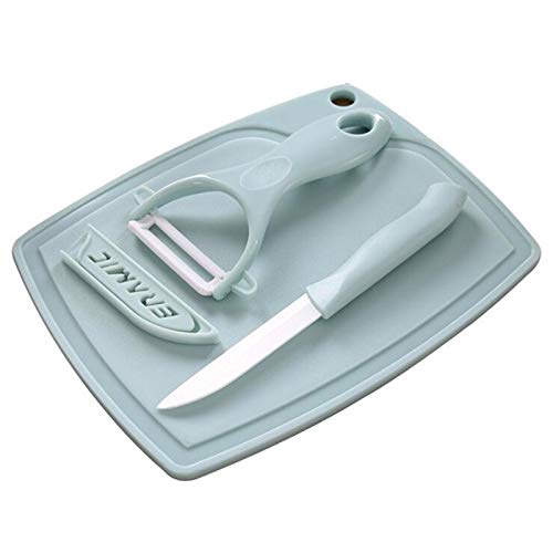 Rozcels Ceramic Fruit Knife 4 Piece Set with Peeler & Chopping Board