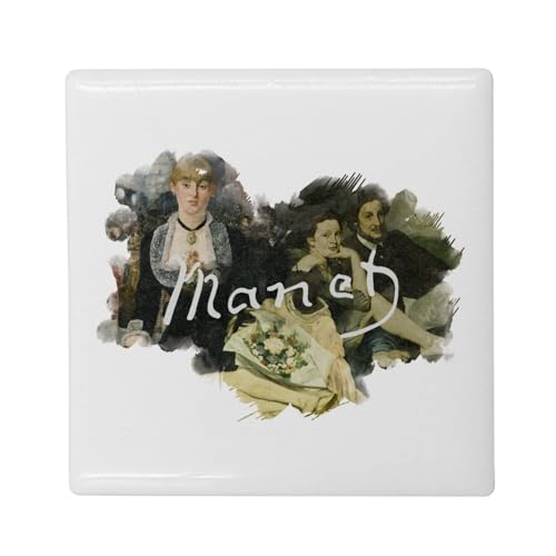 Aimant Frigo Céramique Carré - Manet Signature Peintre Célèbre Peintre